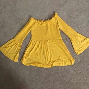 Off the shoulder, long sleeve with bell sleeves